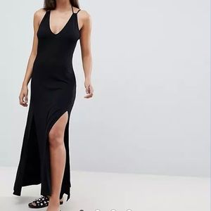 ASOS maxi dress with double split and strappy neck